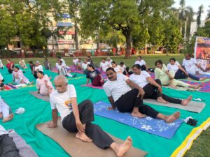 सुखाड़िया समाधि पर हुआ योग प्रोटोकॉल का पूर्वाभ्यास